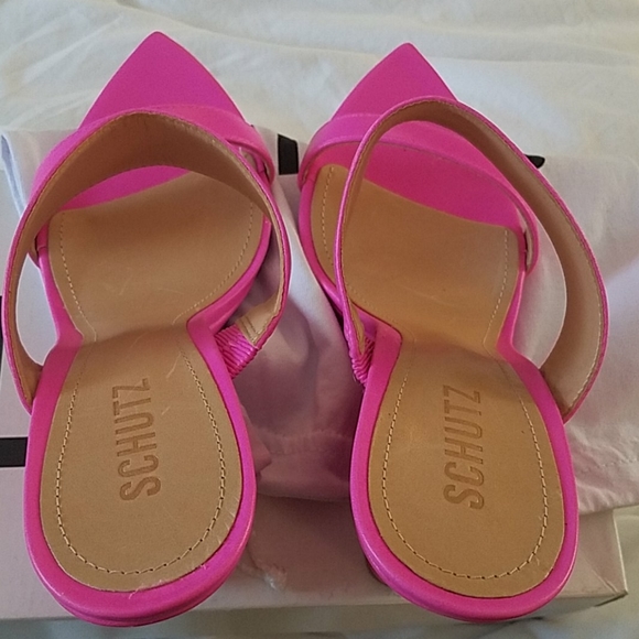 SCHUTZ neon pink Soraya heels sexy NIB - Picture 4 of 9